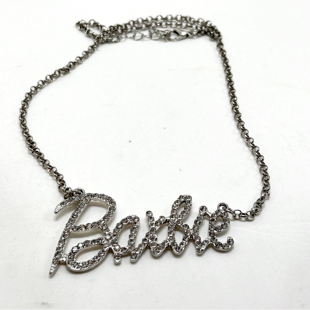 Silver And Clear Crystal Barbie Necklace